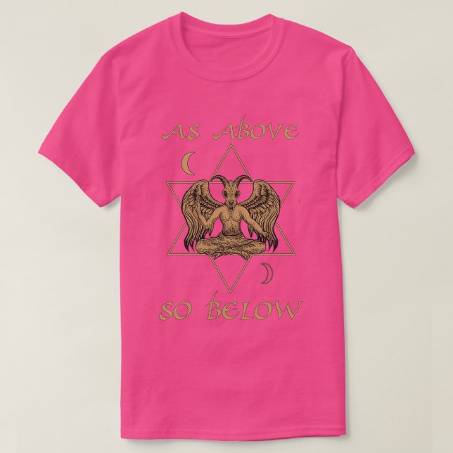 Under baphomet, som ovan, är Hexagram Magic Alch T Shirt (Design framsida)