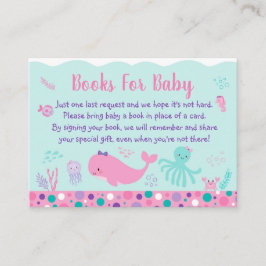 Under begäran från Sea Rosa Lila Baby Shower Bok Tilläggskort
