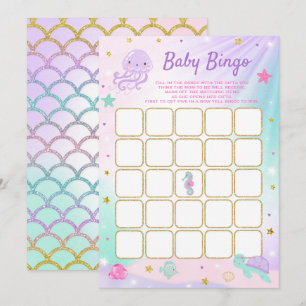 Under bingokortsspelet Sea Baby Shower Inbjudningar