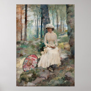 Under Birches av Albert Edelfilt 1881 Poster