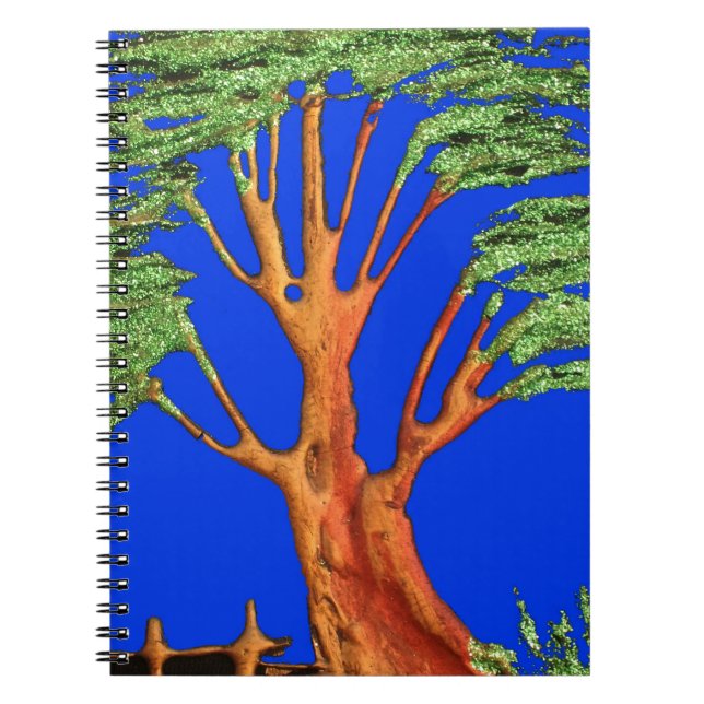 Under Blå himmel: Acacia Träd-insamlingen Anteckningsbok Med Spiral (Framsidan)