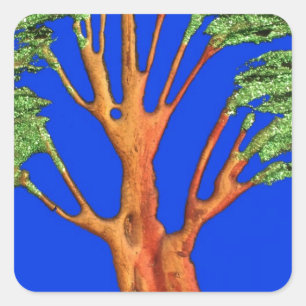Under Blå himmel: Acacia Träd-insamlingen Fyrkantigt Klistermärke