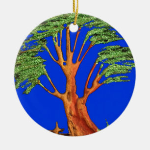 Under Blå himmel: Acacia Träd-insamlingen Julgransprydnad Keramik