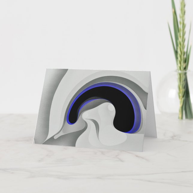 Under blått: Abstrakt Grått, svart och blå Kort (Framsida)