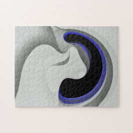 Under blått: Abstrakt Grått, svart och blå Pussel