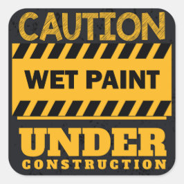 Under Blöt - färgtecken för bygge Fyrkantigt Klistermärke