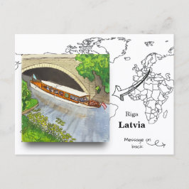 Under bron: Riga stads kanal Vykort