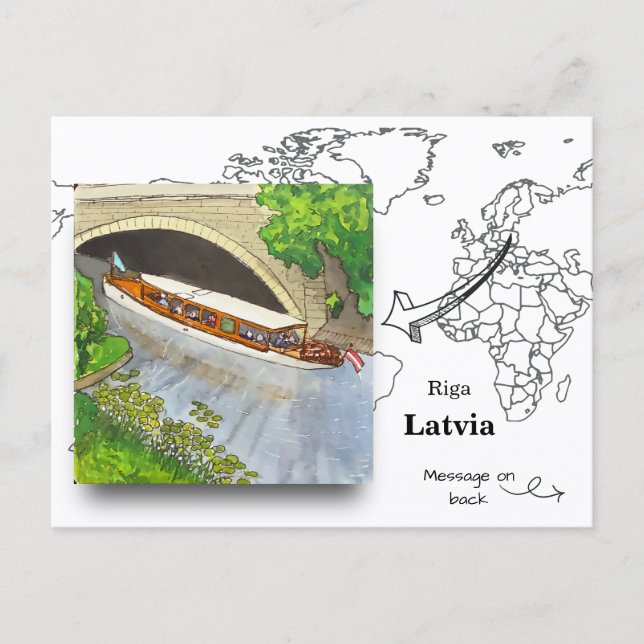 Under bron: Riga stads kanal Vykort (Framsida)