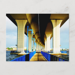 Under brons blå ljus- och gångbanefoto vykort