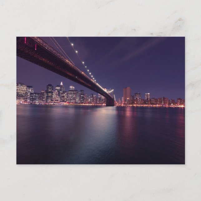 Under Brooklyn Bridge New York Skyline Vykort (Framsida)