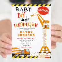 Under Bygg Boy Baby Baby Shower-inbjudan
