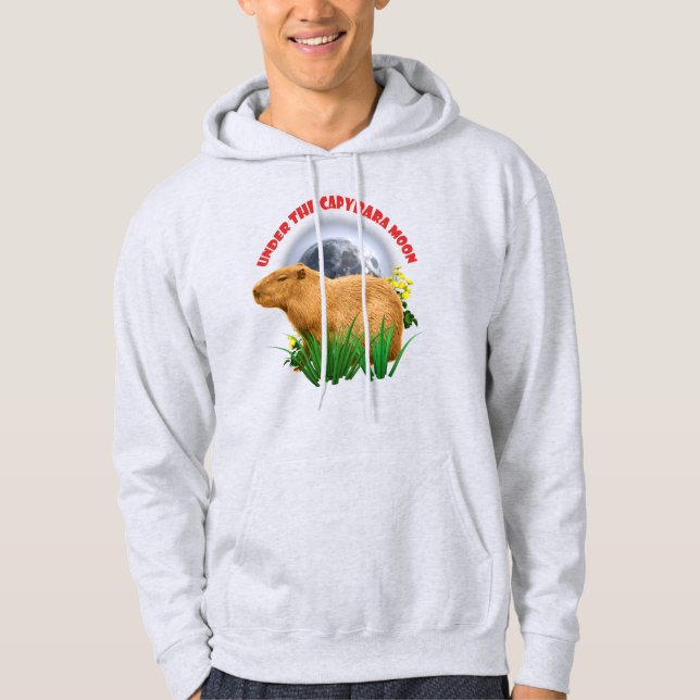 Under Capybara-månen Sött Djur Hoodie (Framsida)