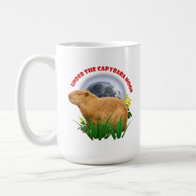 Under Capybara-månen Sött Djur Kaffemugg (Vänster)