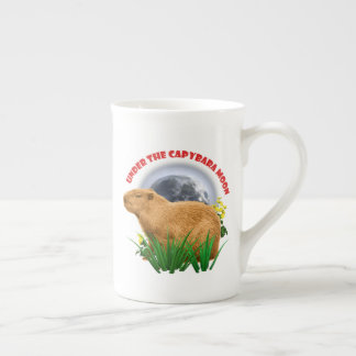 Under Capybaramånen Sött Djur Benporslin Mugg