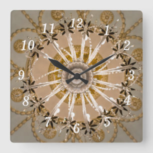 Under Chandelier Wall Clock Fyrkantig Klocka