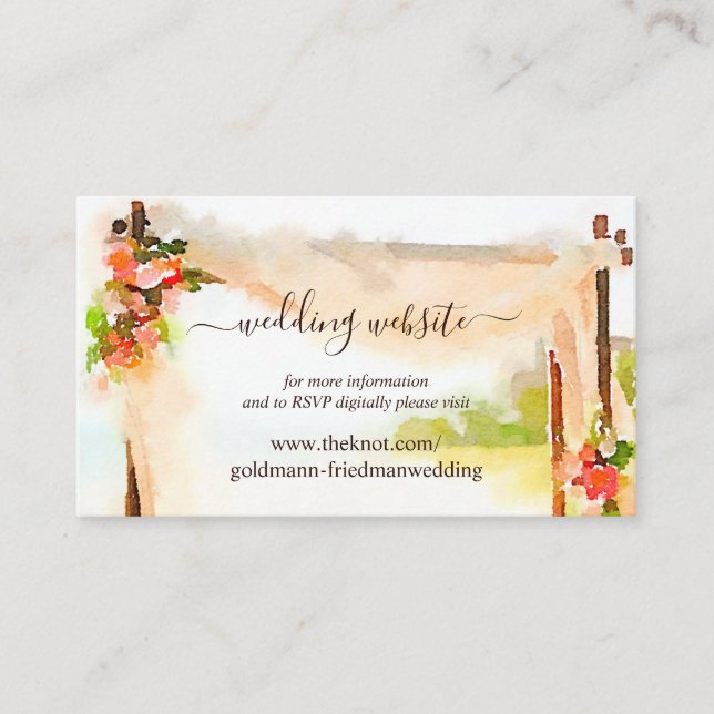 Under chuppah bröllopswebbplats RSVP Tilläggskort (Framsida)