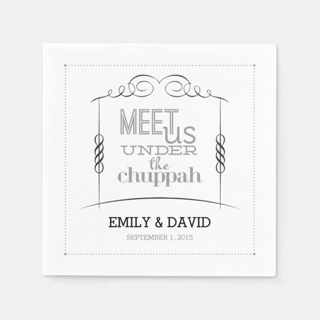 Under Chuppah Jewish Bröllop Napkins Pappersservett (Framsidan)