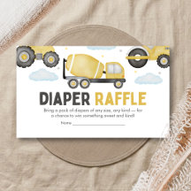 Under Construction Baby Shower Blöja Raffe