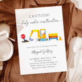 Under Construction Boy Baby Shower Inbjudningar