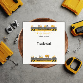 Under Construction Bulldozer Baby Shower Pappersservett