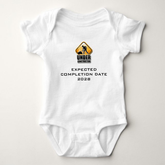 Under Construction Funny Baby Grow Tee (Framsida)