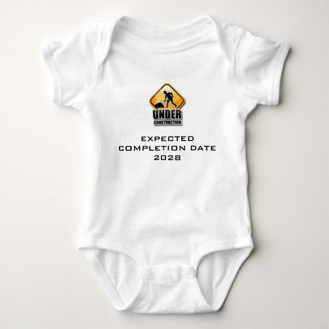 Under Construction Funny Baby Grow Tee Shirt (Framsida)