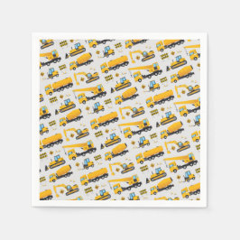 Under Construction Lastbil Gult Grått Party Favori Pappersservett