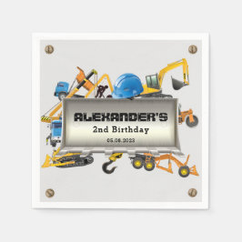 Under Construction Lastbilar Födelsedagsfest Pappersservett