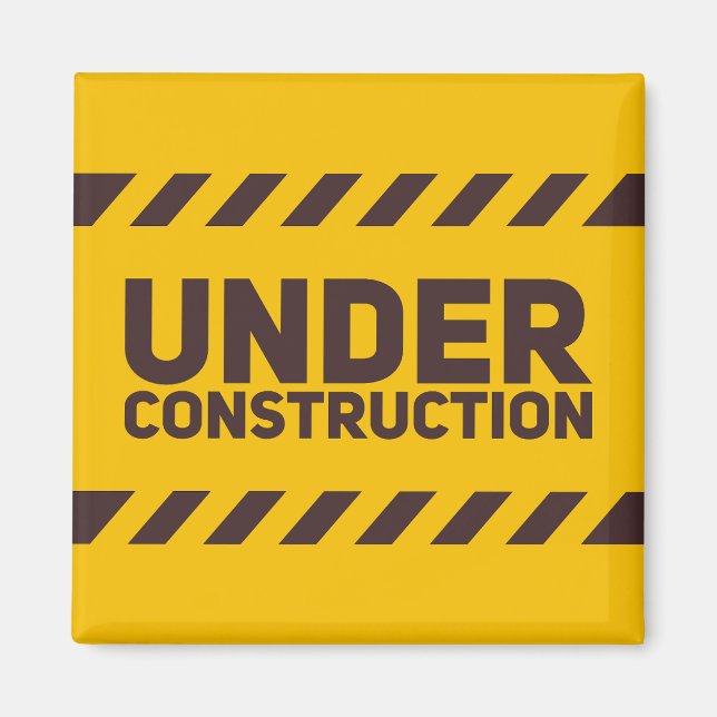 Under Construction Street Sign Graphic Magnet (Framsidan)
