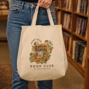 Under Cover Book Club-väska, rolig bokälskare väsk Tygkasse