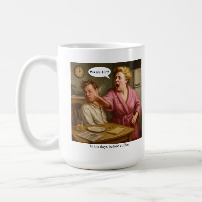 Under dagarna före kaffet. kaffemugg (Vänster)