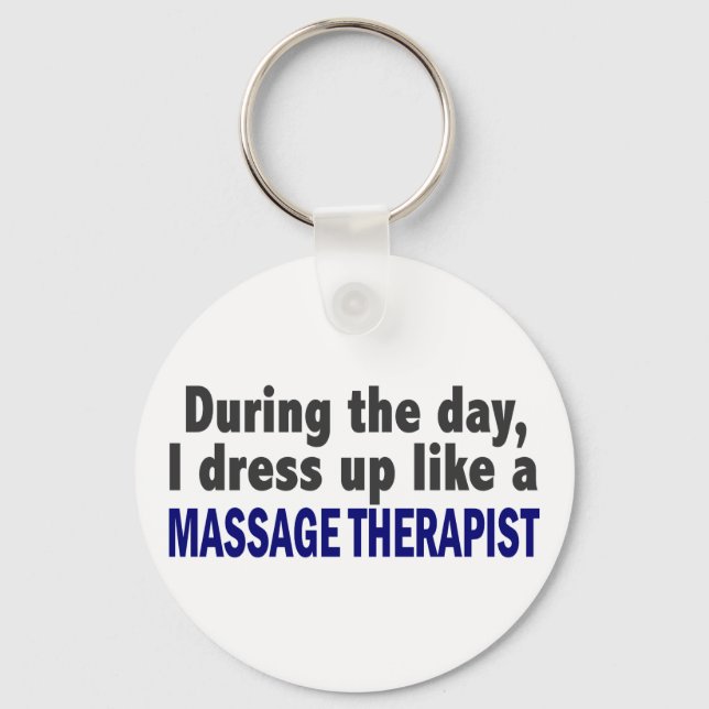 Under Dagen Klär Jag Upp Mig Som Massageterapeut Nyckelring (Framsida)