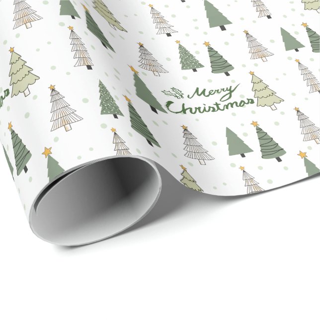 Under de snöiga träden – julklappspapper presentpapper (Rullad Hörn)