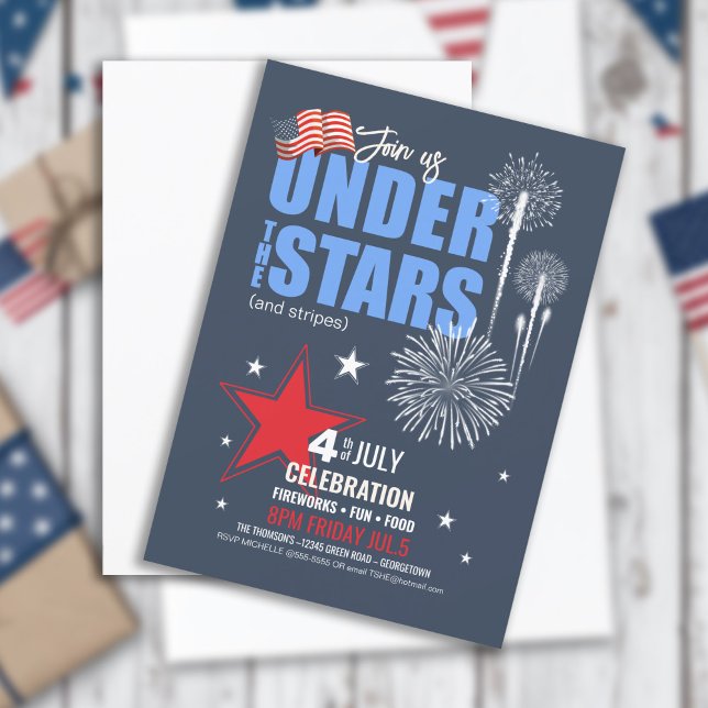 Under den fjärde Stars och stripes-ID:1107 Inbjudningar (Skapare uppladdad)