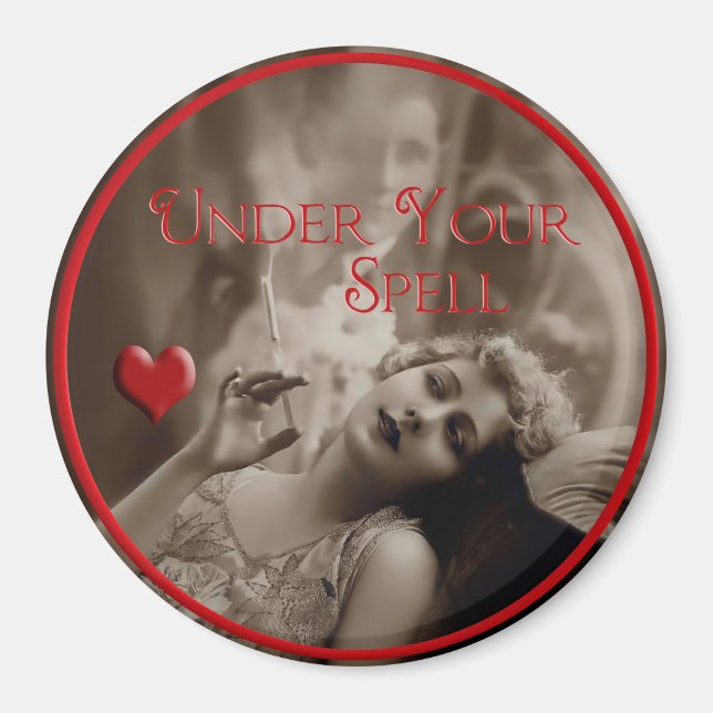 Under din stavade Vintage Valentine Magnet (Framsidan)