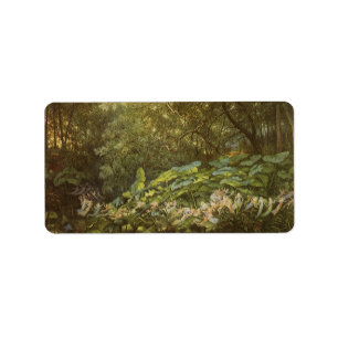 Under Dock-Löven av Richard Doyle, Fairy Art Adressetikett