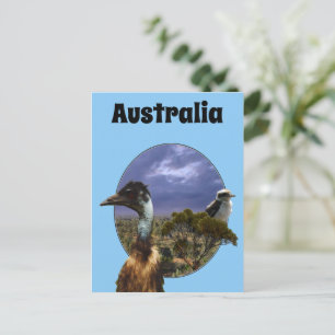"Under Duo: Emu och Kookaburra in Popout Art." Vykort