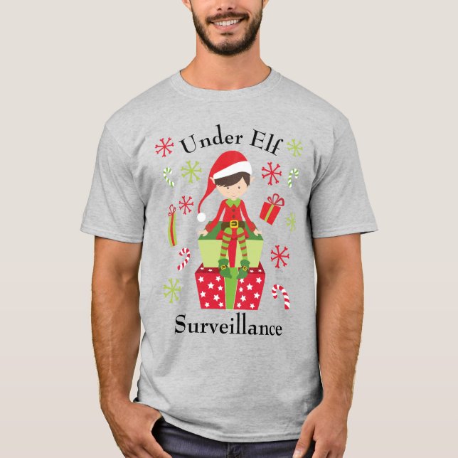 Under Elf-övervakning - Jul-Helgdag T Shirt (Framsida)