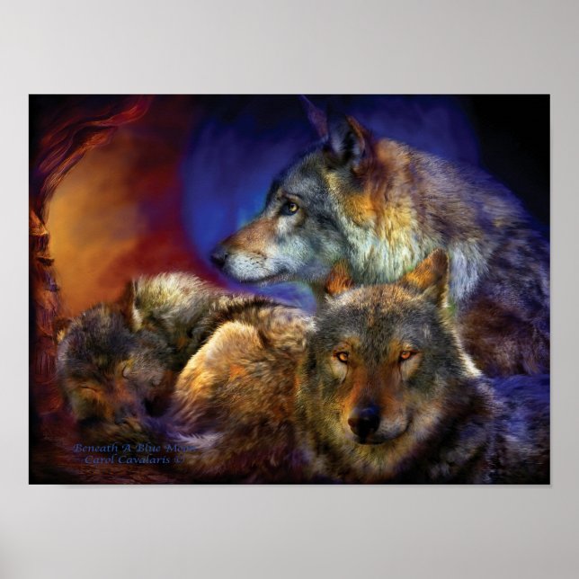 Under en blå Poster/utskrift i Måne Poster (Framsidan)