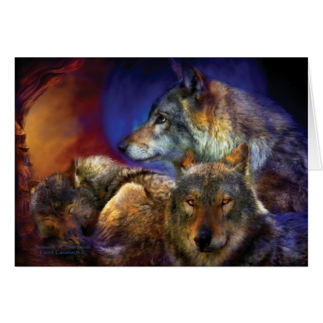 Under en blåttmåne ArtCard Hälsningskort (Framsidan Horizontal)