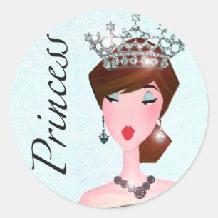 Under en tiara I Ställe/Princess-klistermärken Runt Klistermärke