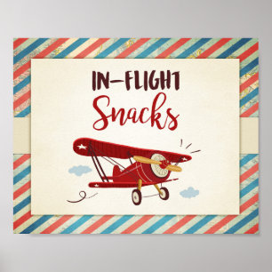 Under flygsnacks skyltar Flygplan Food Bord Snack