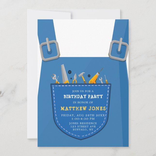 Under Födelsedagsfest Handyman för byggnation (Framsida)