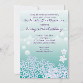 Under Födelsedagsfest inbjudan (Aqua)