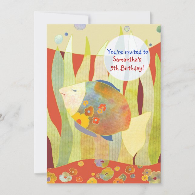 Under Födelsedagsfesten Havsblommor Inbjudningar (Framsida)