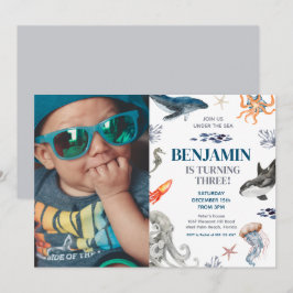 Under Födelsedagsfesten Sea Photo Sea Inbjudningar