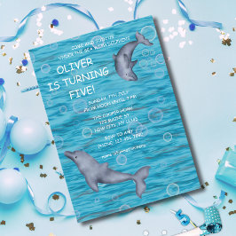 Under Födelsedagsfesten Sea with Dolphins Inbjudningar