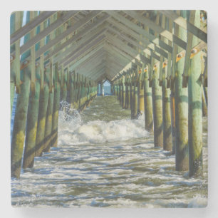 Under Folly Beach Pier Underlägg Sten