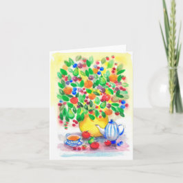 Under Fruitberry Träd Greeting Card Kort
