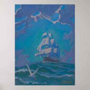 Under Fullt Sail - Kulhanek Nautical Art Poster
